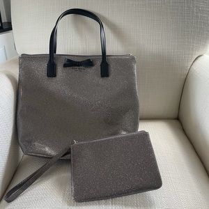 Sparkly Grey Kate Spade 2 Bag Set